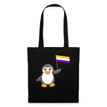 Gay Pride Antarctica Animal Penguin Not Binary LGBT - Tote Bag - black - Front