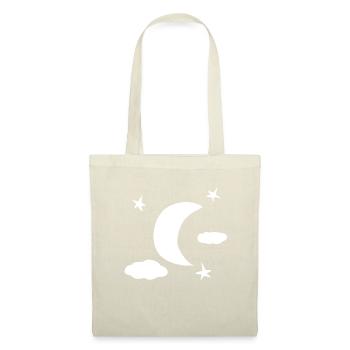 sterne mond nacht himmel simpel - Stoffbeutel - Natur - Vorne