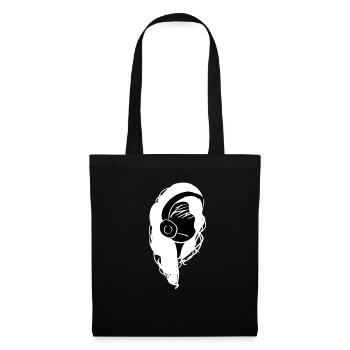 casque musique tête triste - Sac en tissu - noir - Devant
