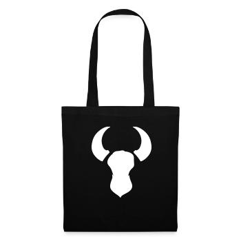 symbole de cornes de taureau bélier animal - Sac en tissu - noir - Devant