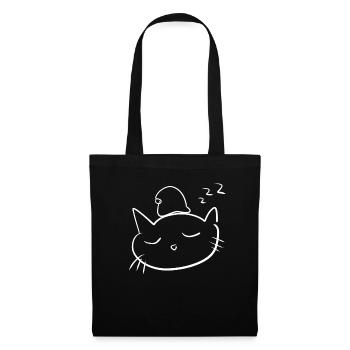 schlafen katze tier symbol gute nacht - Stoffbeutel - Schwarz - Vorne
