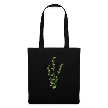 Symbole de la plante Nature Branches Feuilles - Sac en tissu - noir - Devant