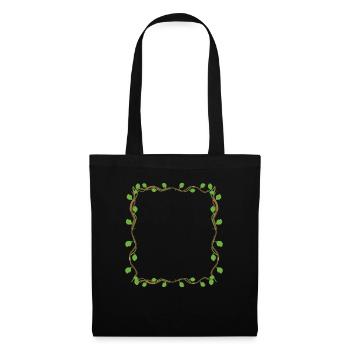 Feuilles Forme carrée Symbole Carré - Sac en tissu - noir - Devant