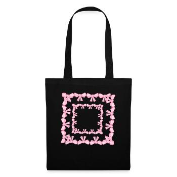 cadre carré boucle carrée rose - Sac en tissu - noir - Devant