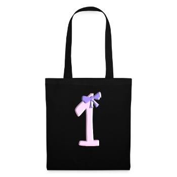 un numéro de boucle numéro rose en premier - Sac en tissu - noir - Devant