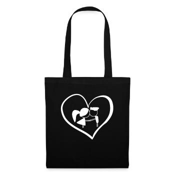 amoureux des symboles du cœur - Sac en tissu - noir - Devant