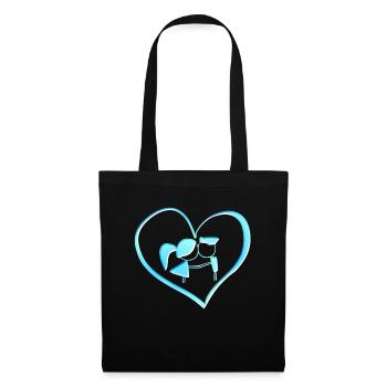 Symbol heart couple couple blue - Tote Bag - black - Front