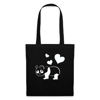 Panda Bear Animal Hearts - Tote Bag - black - Front