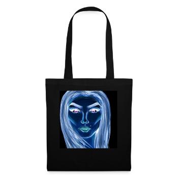 Frau Symbol Gesicht Kunst Zeichnung - Stoffbeutel - Schwarz - Vorne