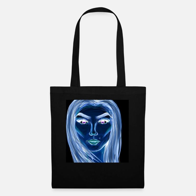 Frau Symbol Gesicht Kunst Zeichnung - Stoffbeutel - Schwarz
