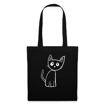 Symbole Chat Animal Animal de compagnie - Sac en tissu - noir - Devant