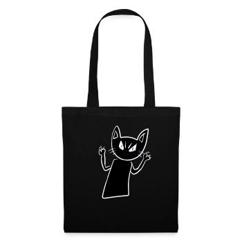 Chat effrayant en colère animal en colère - Sac en tissu - noir - Devant