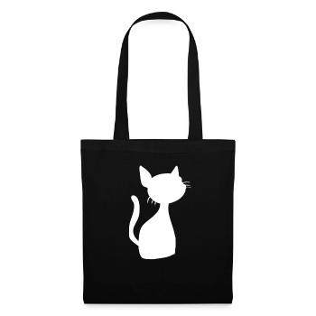 Symbole Chat Animal Animal de compagnie - Sac en tissu - noir - Devant