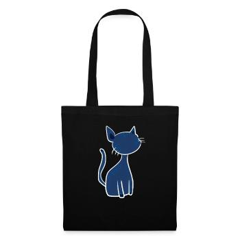 blue cat symbol cute cartoon - Tote Bag - black - Front