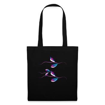 feuilles tiges plantes naturelles - Sac en tissu - noir - Devant