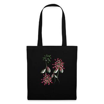 flowers plant symbol shiny pattern - Tote Bag - black - Front