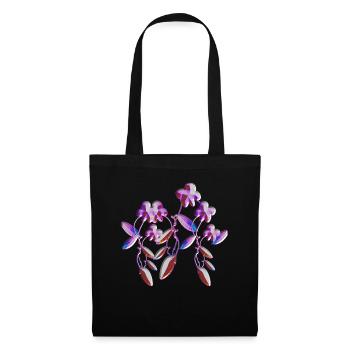 lila blumen symbol glitzer pflanzen pflanze - Stoffbeutel - Schwarz - Vorne