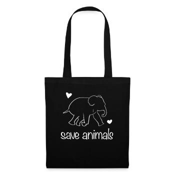 sauver les animaux animal éléphant militants des droits des animaux - Sac en tissu - noir - Devant