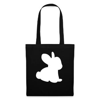 Hase Symbol Tier Baby Süß - Stoffbeutel - Schwarz - Vorne
