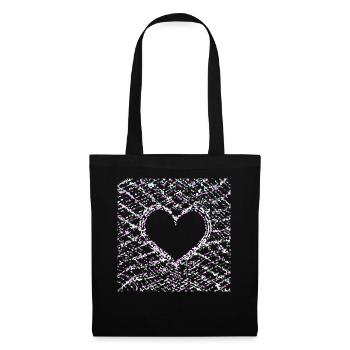 Points Pattern Cross Heart Love Shape - Tote Bag - black - Front