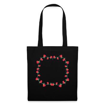 Frame Rose Flower Rose Square Flowers - Tote Bag - black - Front