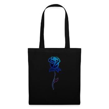 blaue pflanze rose blume - Stoffbeutel - Schwarz - Vorne