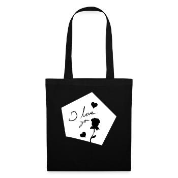 ich liebe dich symbol form blume - Stoffbeutel - Schwarz - Vorne