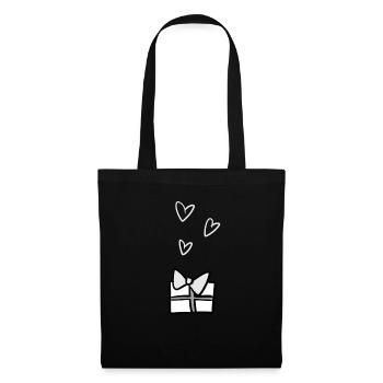 geschenk symbol schenken herzen weihnachten - Stoffbeutel - Schwarz - Vorne