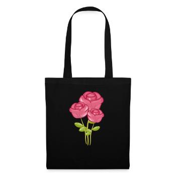 Three Pink Roses Symbol Nature - Tote Bag - black - Front