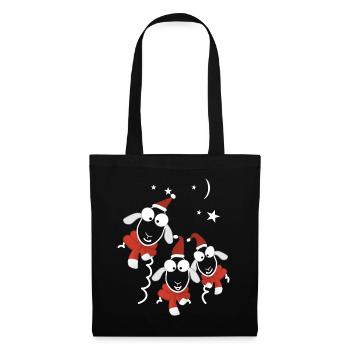 Moutons de Noël - Sac en tissu - noir - Devant