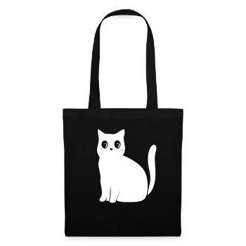 Cartoon Anime Katze Tier - Stoffbeutel - Schwarz - Vorne