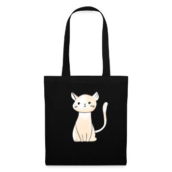 Chat chat manga chat rouge animal de compagnie - Sac en tissu - noir - Devant