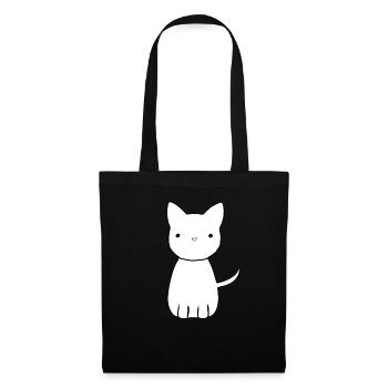 Chat Animal Symbole Pet Mignon Dessin Animé - Sac en tissu - noir - Devant