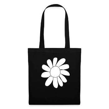 Blume Pflanze Symbol - Stoffbeutel - Schwarz - Vorne
