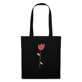 Rose Symbole Fleur Plante Rouge - Sac en tissu - noir - Devant