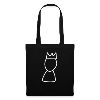Couronne de symbole de l’homme de la reine - Sac en tissu - noir - Devant