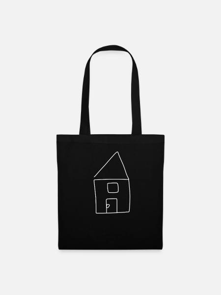 Haus Symbol Wohnen - Stoffbeutel - Schwarz