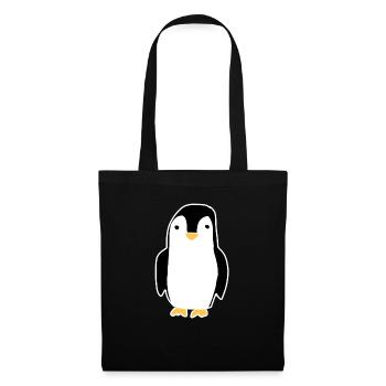 pinguin Tier Symbol vogel - Stoffbeutel - Schwarz - Vorne