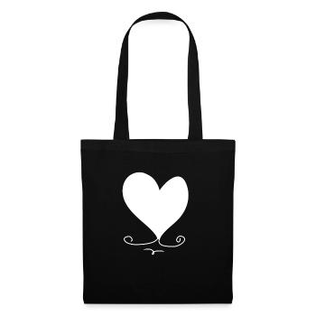 Icône de coeur d’amour - Sac en tissu - noir - Devant