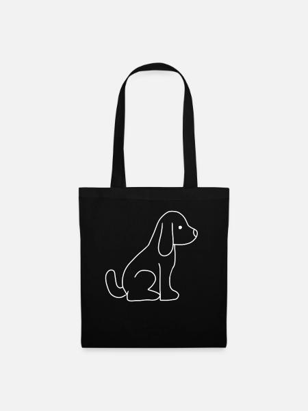 Hund Symbol Tier Haustier Tiere - Stoffbeutel - Schwarz