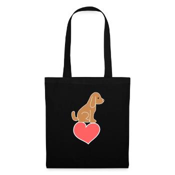 Coeur De Chien Symbole Animal Amour Animal - Sac en tissu - noir - Devant