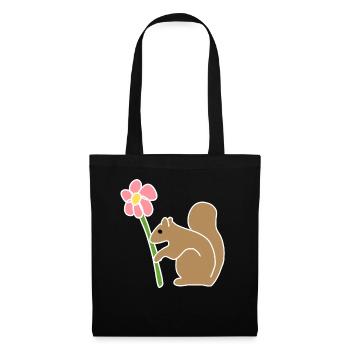 Squirrel, Animals, Animal, Symbol, Flower - Tote Bag - black - Front