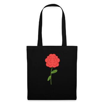 Rose Blume rot symbol - Stoffbeutel - Schwarz - Vorne