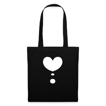 Herz Form Liebe Symbol - Stoffbeutel - Schwarz - Vorne