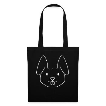 hase kaninchen tier symbol - Stoffbeutel - Schwarz - Vorne