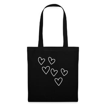 Six Coeurs Motif Coeur Symbole Amour - Sac en tissu - noir - Devant