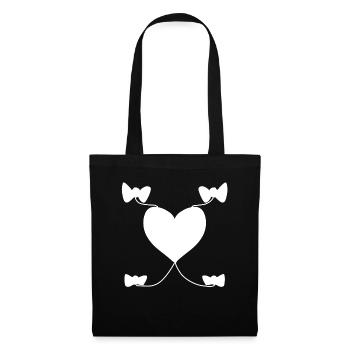 Heart Bow Pattern Shapes Shapes - Tote Bag - black - Front