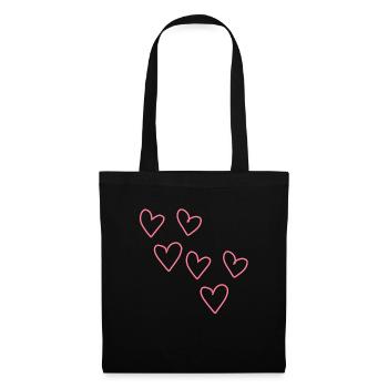 form herzen herz symbol liebe - Stoffbeutel - Schwarz - Vorne