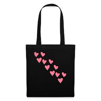 Motif Coeurs Rose Coeur Symbole Amour - Sac en tissu - noir - Devant