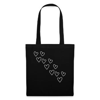 motif coeurs coeur symbole amour - Sac en tissu - noir - Devant